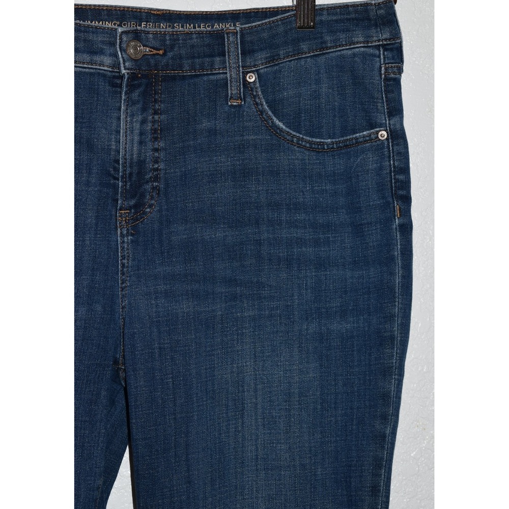 Chicos 2R/12 So Slimming Girlfriend Slim Leg Ankle Jeans Blue 5-Pocket Raw Hem - Picture 8 of 16